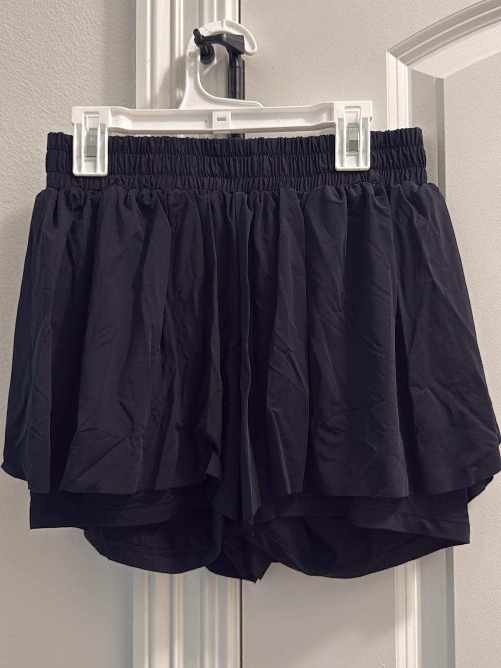 Black Women's Athletic Layered Shorts